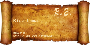 Ricz Emma névjegykártya